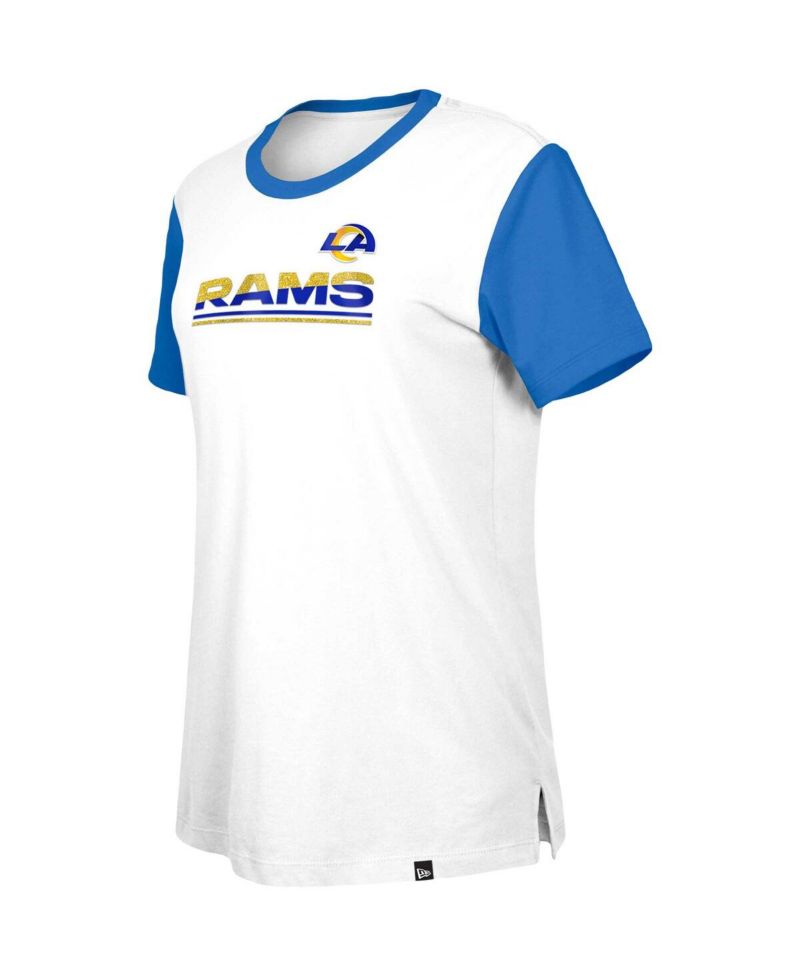 Women's White/Royal Los Angeles Rams Third Down Colorblock T-Shirt