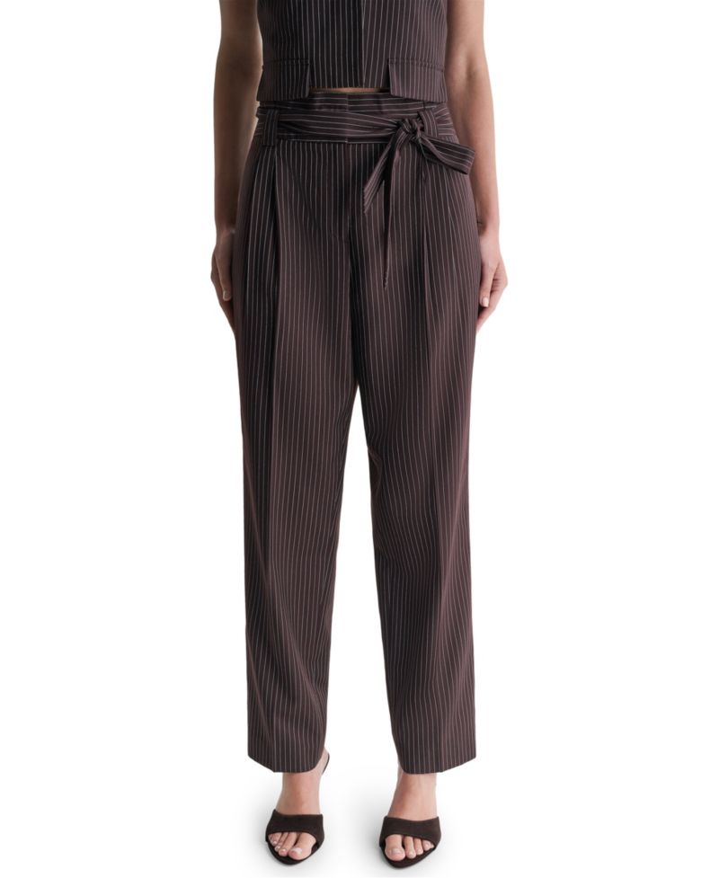 Women's High-Rise Wide-Leg Stripe Pants