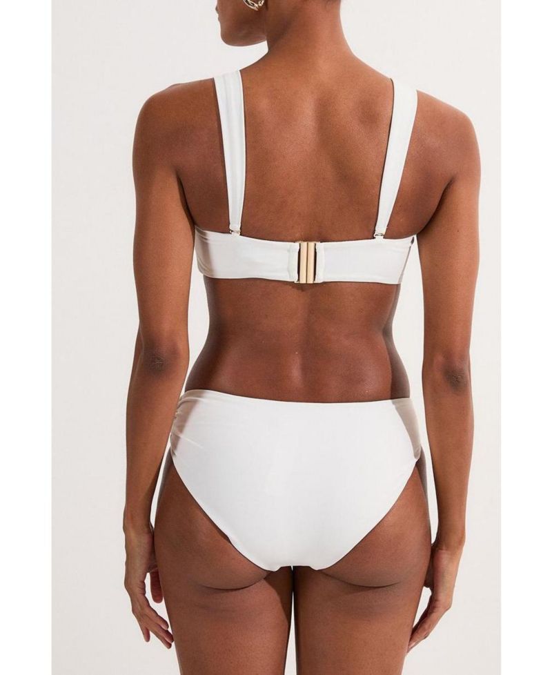 Women's Detachable Strap Gold Trim Bikini Top