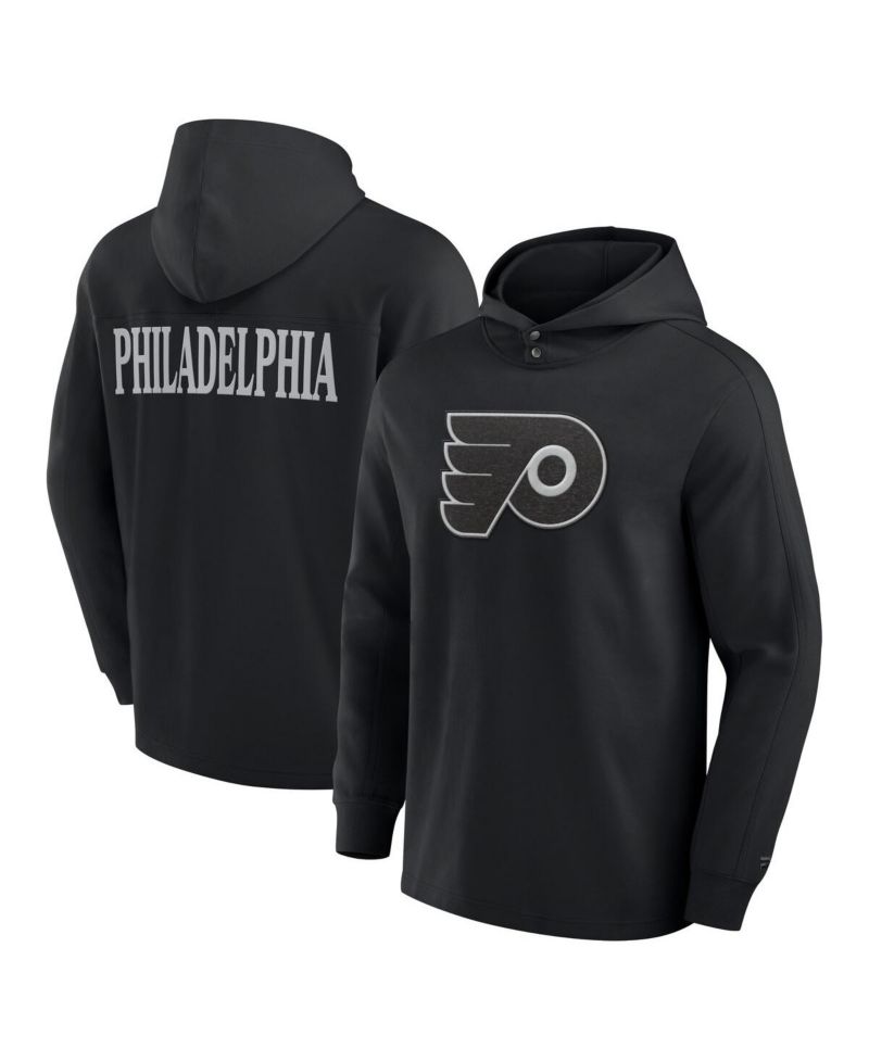 Men's Black Philadelphia Flyers Elements Blaze Tri-Blend Long Sleeve Hoodie T-Shirt