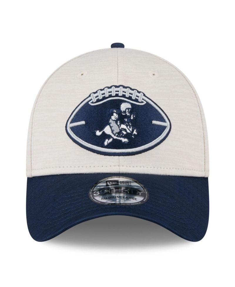 Men's Stone/Navy Dallas Cowboys 2024 Sideline Historic 39THIRTY Flex Hat