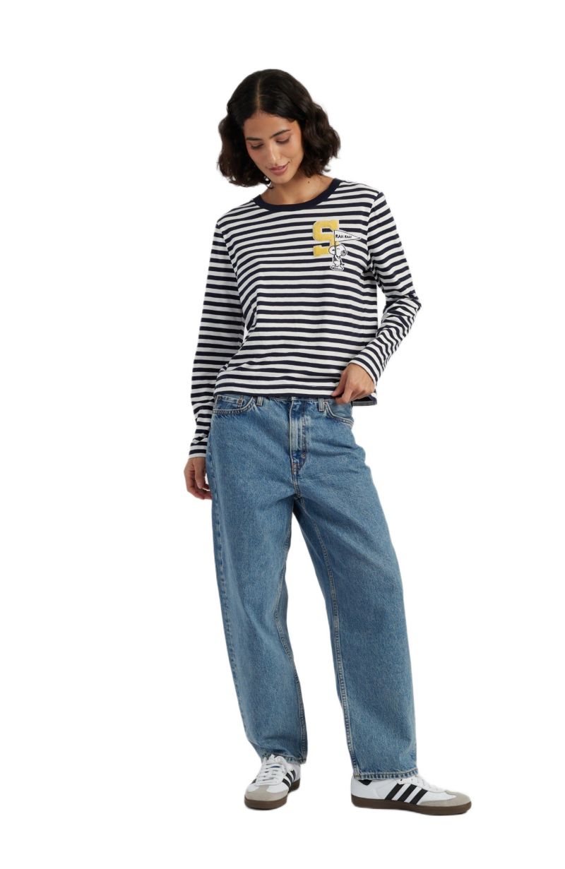 Women's Chinti and Parker Snoopy Varsity Long Sleeve Tee