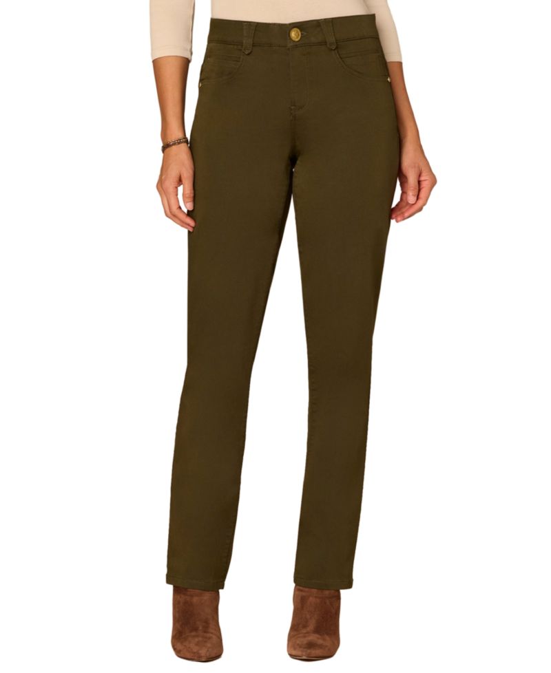 Petite "Ab"solution Mid-Rise Colored Straight-Leg Jeans