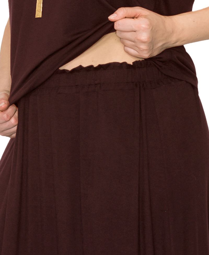 Plus Size Elastic Waistband Maxi Skirts