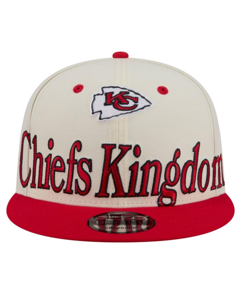 Men's Cream Kansas City Chiefs Oversized Slogan 9FIFTY Snapback Hat
