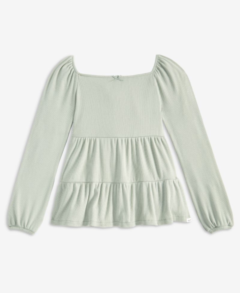 Girls' 5-16 Long-Sleeve Babydoll Top