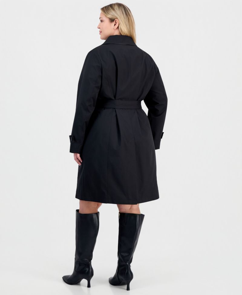 MICHAEL Plus Size Single-Breasted Trench Coat, Created for Macy's
