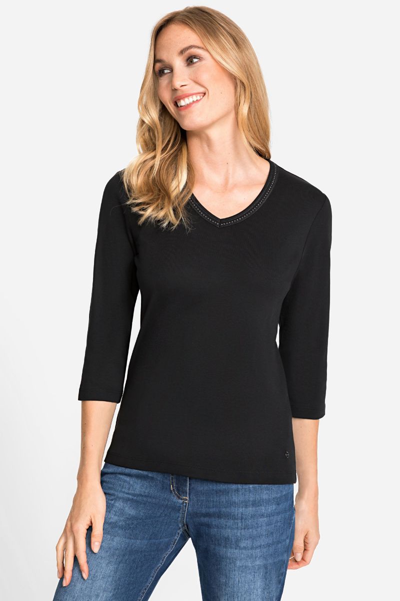 Women's Embellished V-Neckline T-Shirt