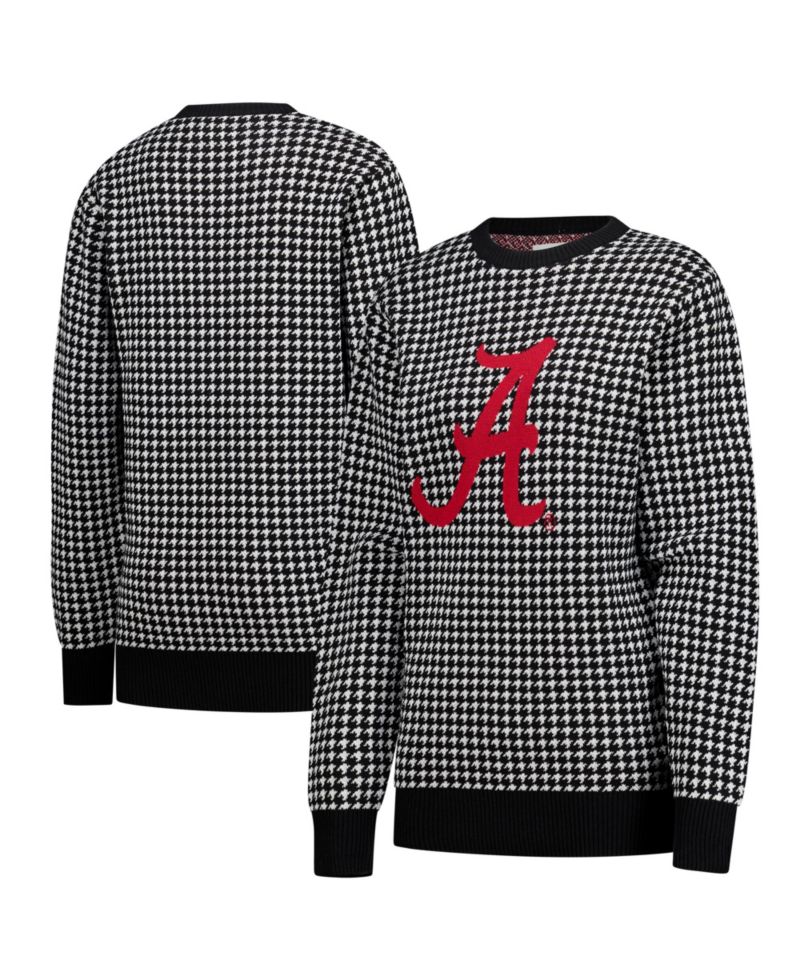 Women's Black Alabama Crimson Tide Renew Knit Vintage Houndstooth Sweater