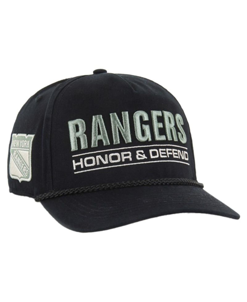 Men's Black New York Rangers OHT Military Appreciation Homeland Honor and Defend Hitch Adjustable Hat