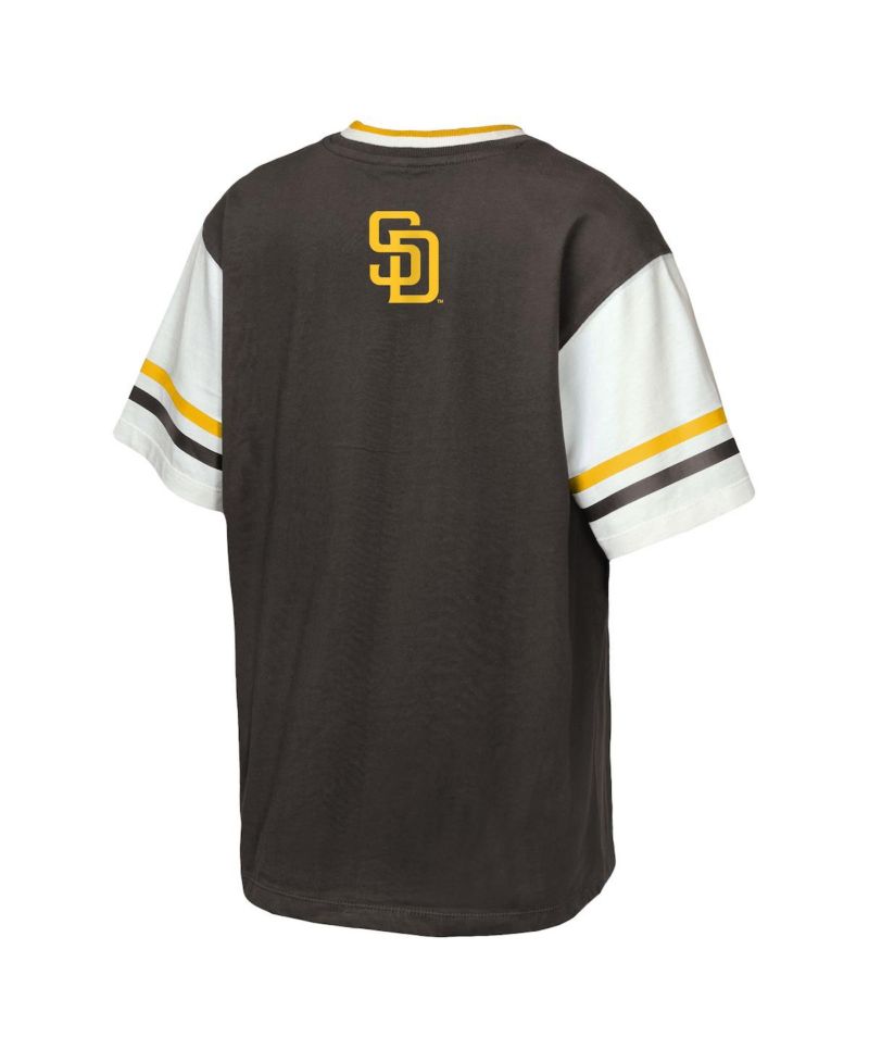 Big Boys and Girls Brown San Diego Padres Big League Base Runner Ringer T-Shirt