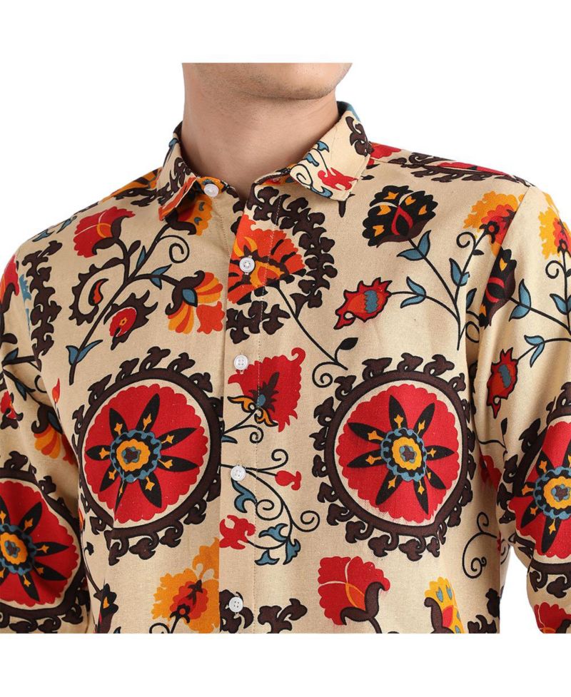 Men's Multicolour Ethnic Floral Shirt