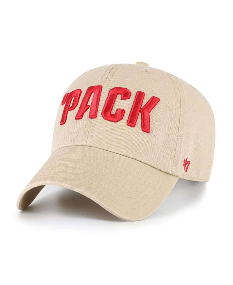 Men's Khaki NC State Wolfpack Clean Up Adjustable Hat