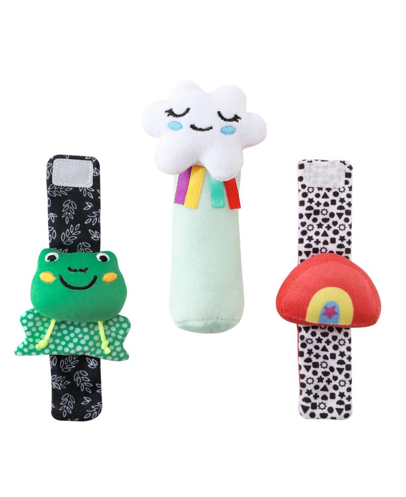 Montessori Baby Rattle Socks and Wrist Rattle Set, 5 Piece