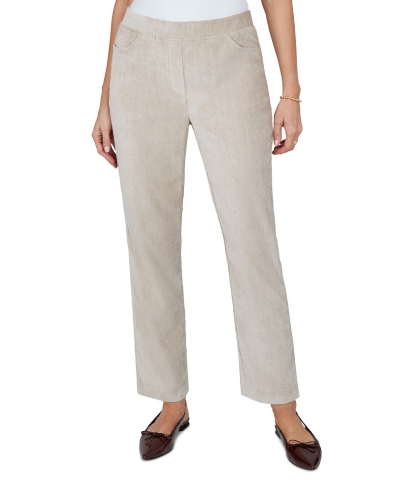 Petite Classics Pull-On Straight Corduroy Pants