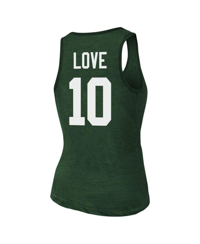 Women's Jordan Love Green Green Bay Packers Name & Number Tri-Blend Tank Top