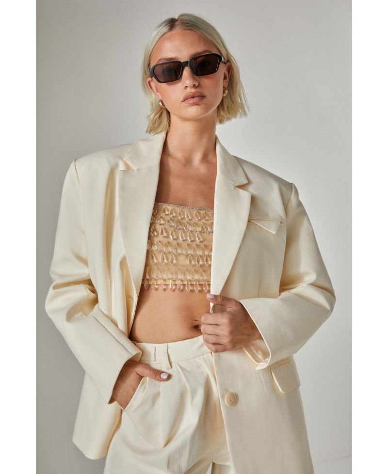 Women's Twill Oversized Tailored Blazer