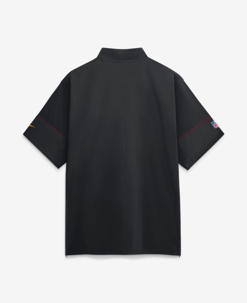 Men's Black Washington Commanders Sideline Short Sleeve Quarter-Zip Coaches Jacket