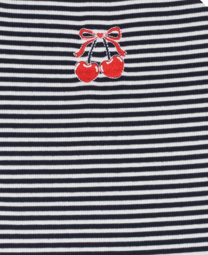 Girls' 7-16 Embroidered Graphic Striped Tank, Woven Skort and Ribbon, 3-Piece Set