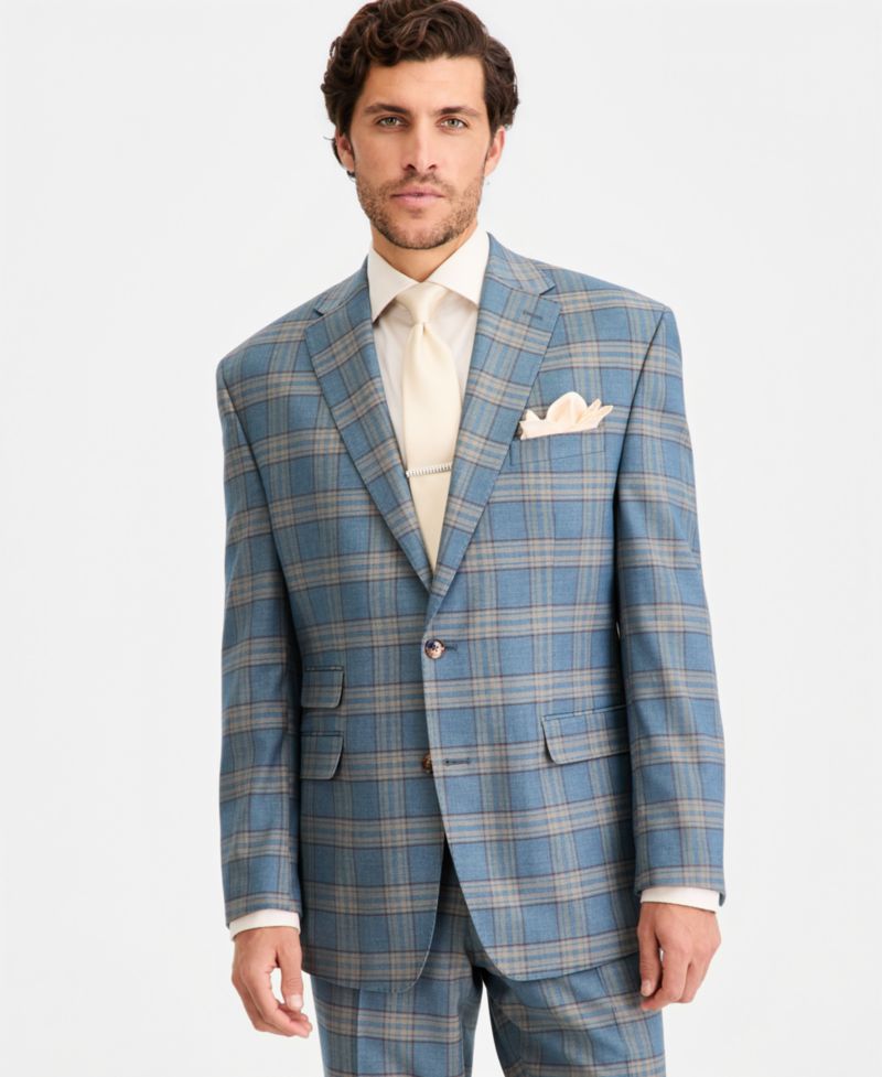 Men's Classic-Fit Plaid Suit Separate Jacket