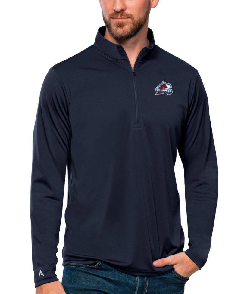 Men's Navy Colorado Avalanche Tribute Quarter-Zip Pullover