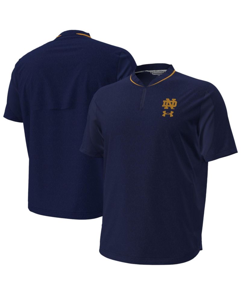 Men's Navy Notre Dame Fighting Irish 2026 Sideline Motivate Woven Quarter-Zip Pullover