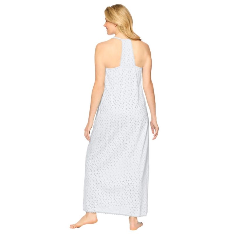 Women's Dreams and Co. Breezy Eyelet Knit Long Nightgown