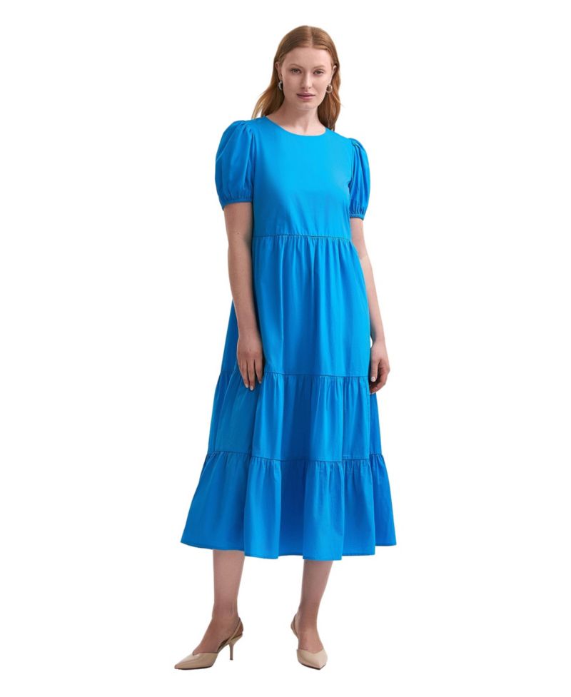 Women's Genevive Tiered Short-Sleeve Midi Dress