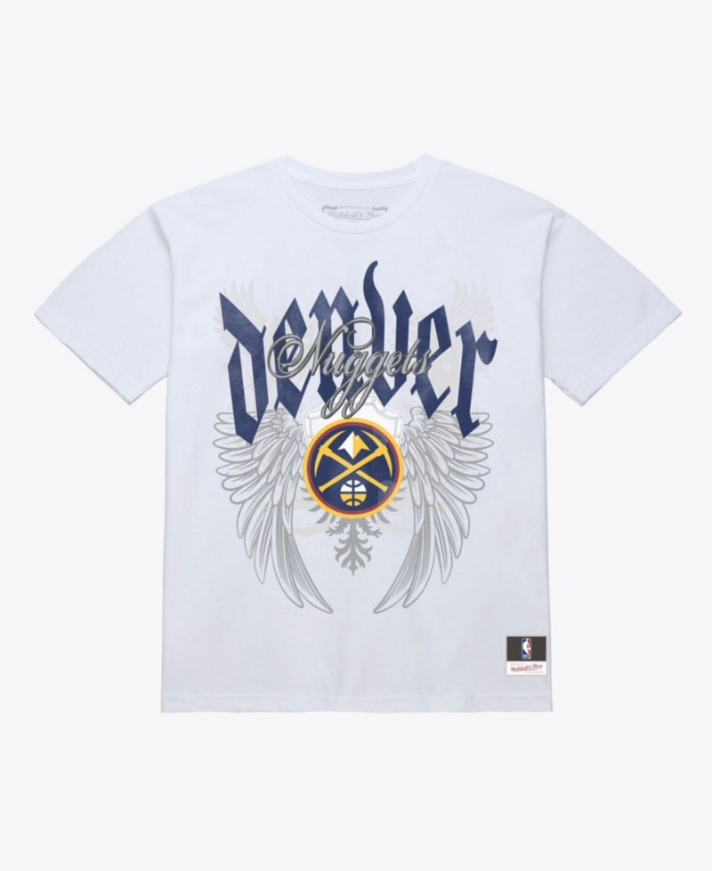 Men's White Denver Nuggets Old English Classic T-Shirt