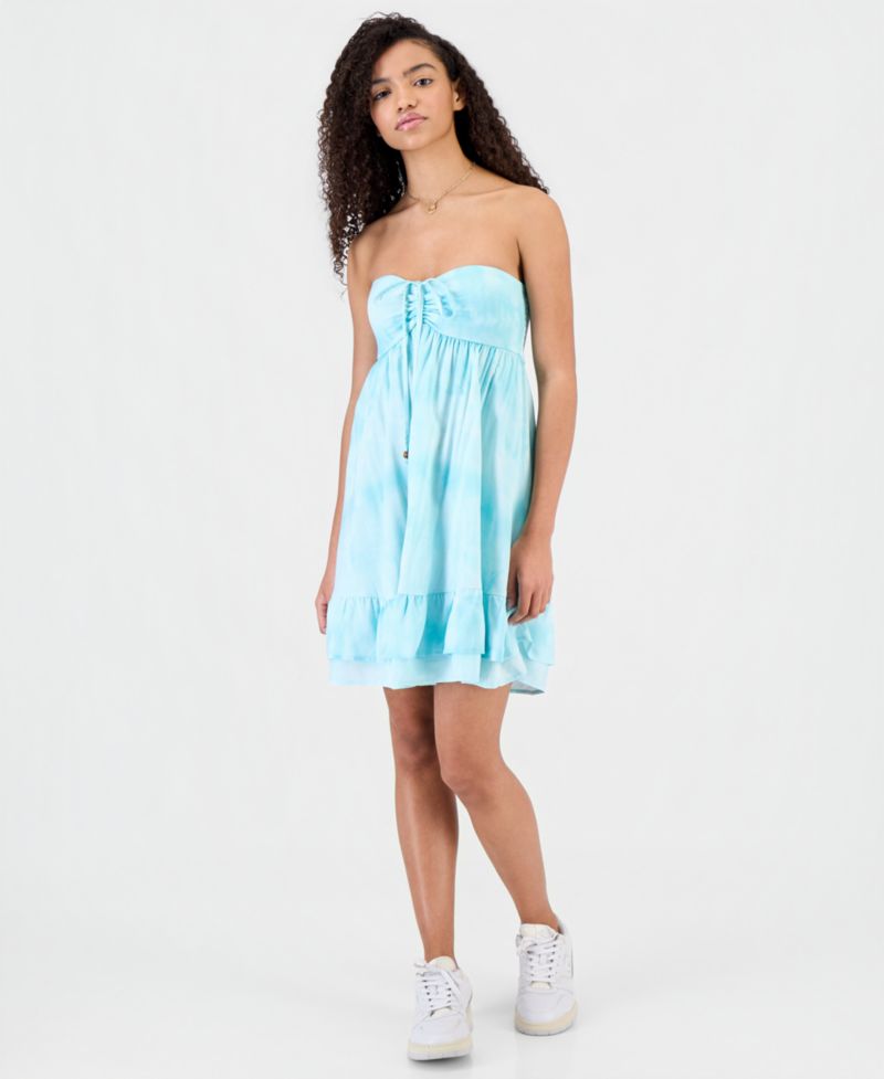 Juniors' Convertible Halter Babydoll Mini Dress
