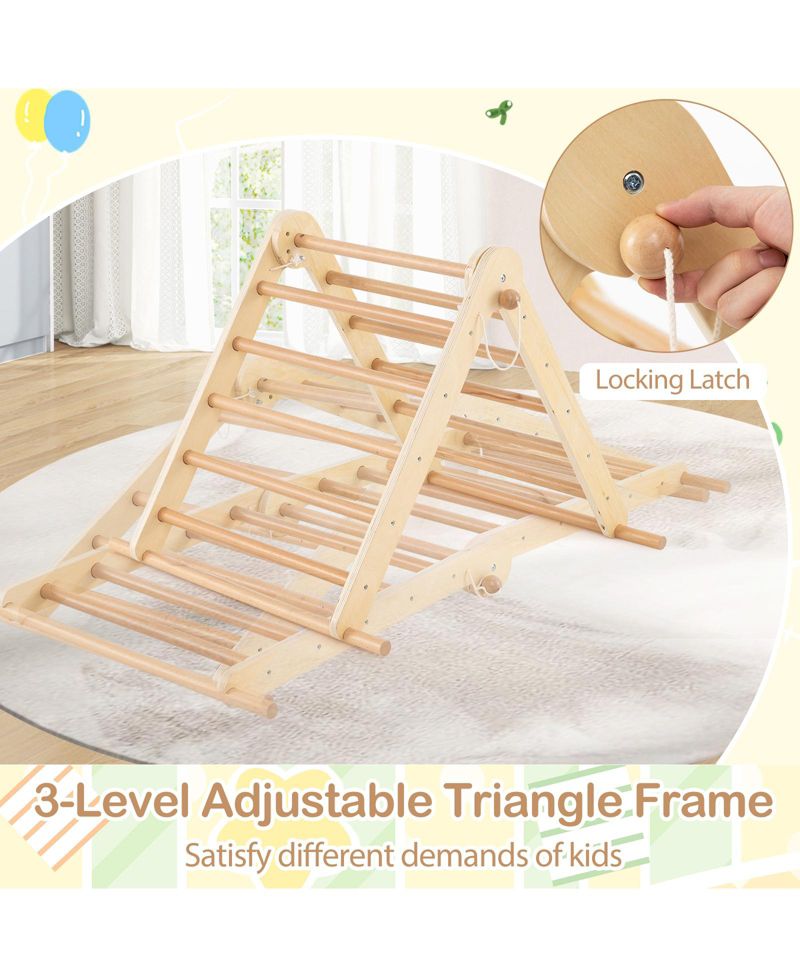 Pikler Triangle 3-in-1 Foldable Climbing Set