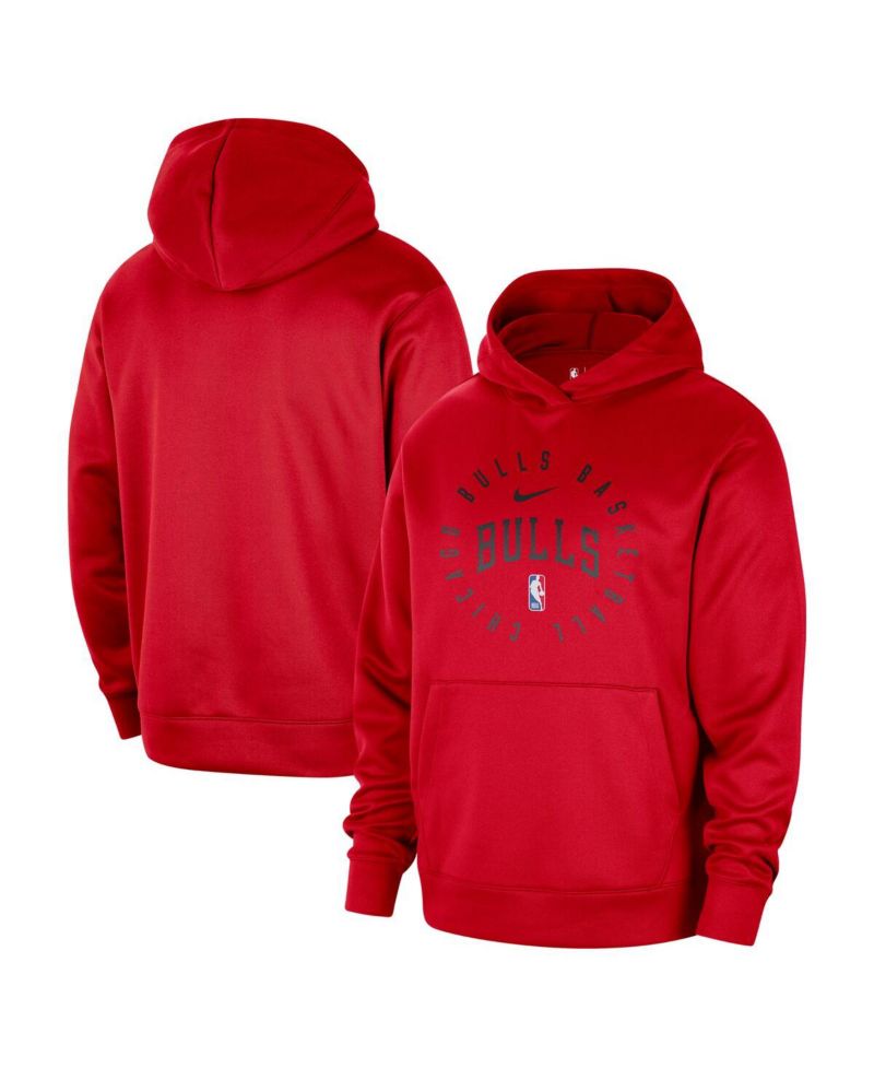 Men's Red Chicago Bulls 2024/25 Spotlight On-Court Practice Performance Pullover Hoodie