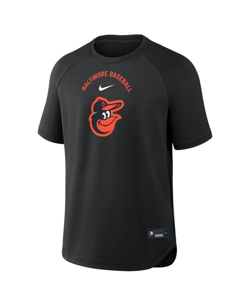 Men's Black Baltimore Orioles Authentic Collection Batting Practice Pre-Game Raglan Dri-FIT T-Shirt