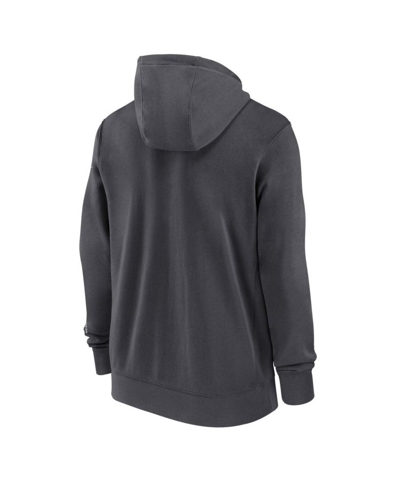 Men's Anthracite New York Jets Primetime Club Full-Zip Hoodie