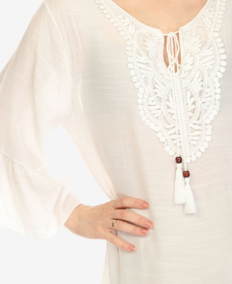 Women's Sheer Crochet Knee Length Cover Up Dress