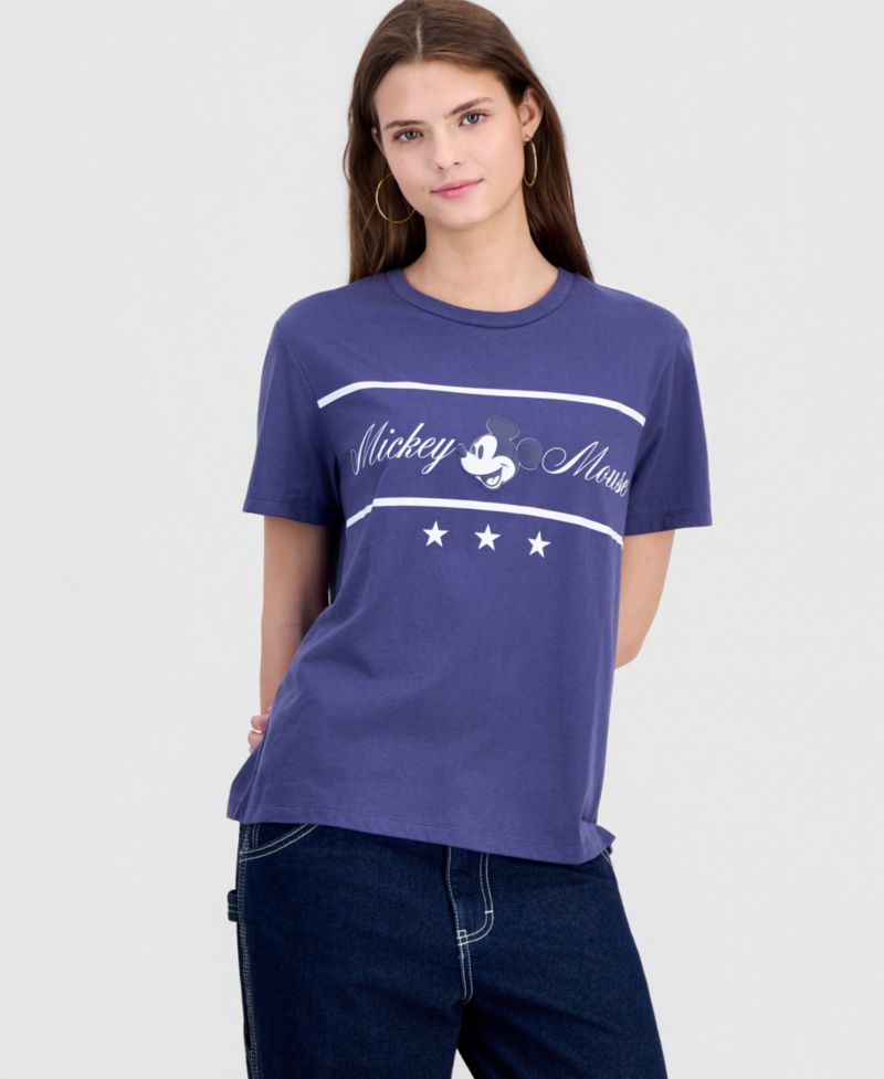 Juniors' Mickey Mouse Sporty Crewneck Tee