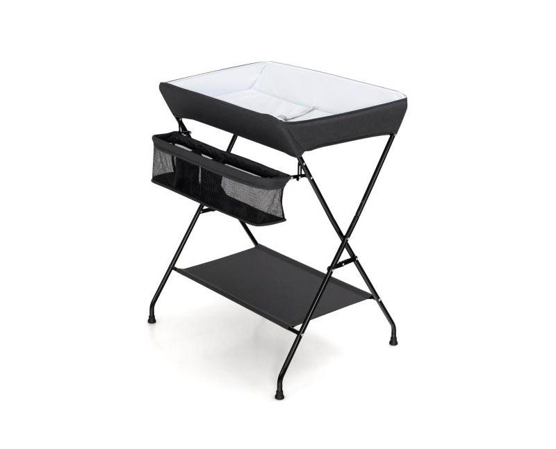 Baby Changing Table with Storage Organizer, Foldable Space-Saving Design