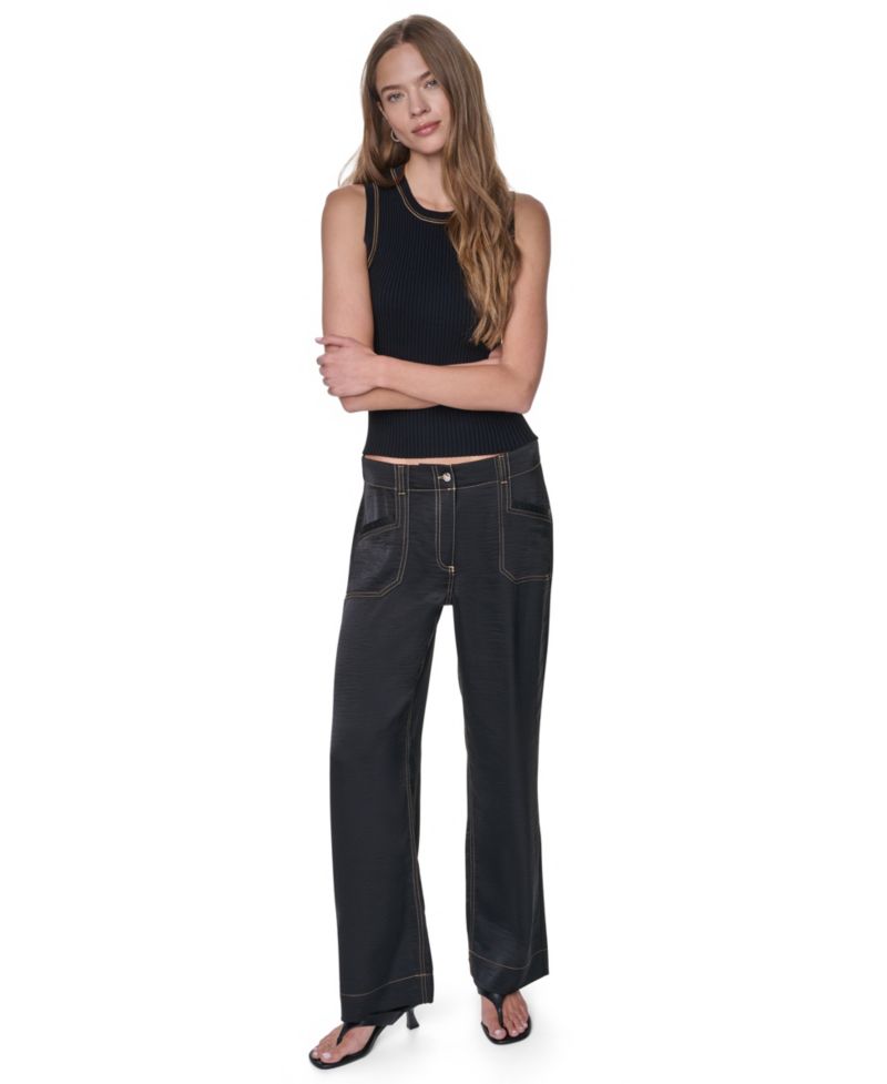 Women's Straight-Leg Top Stitch Pants