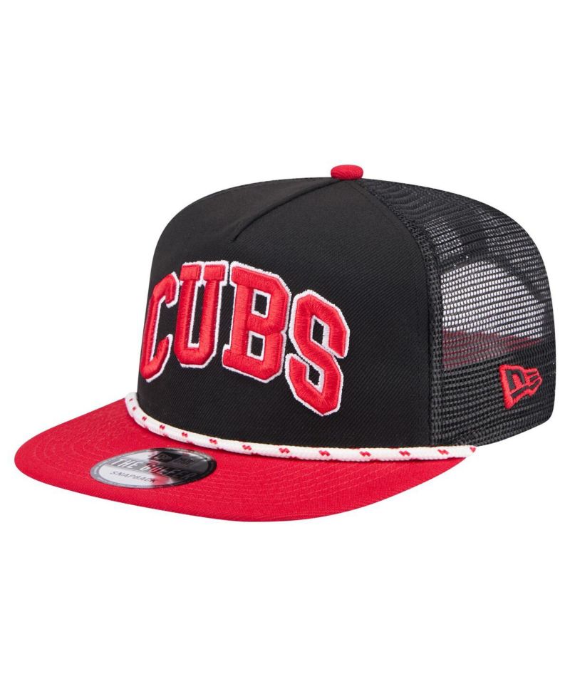 Men's Black Chicago Cubs Throwback Meshback Golfer Hat