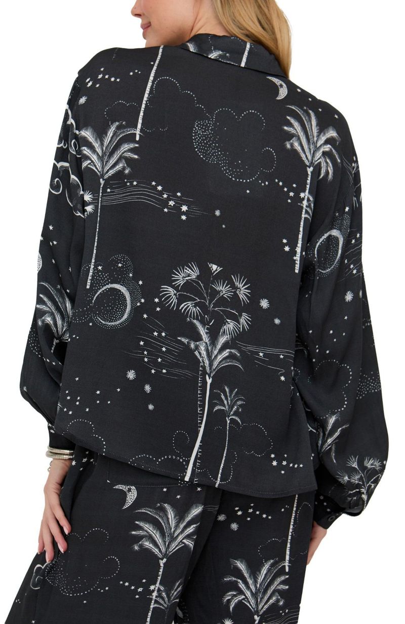 Women's Palm Button Down Palm Print Shirt