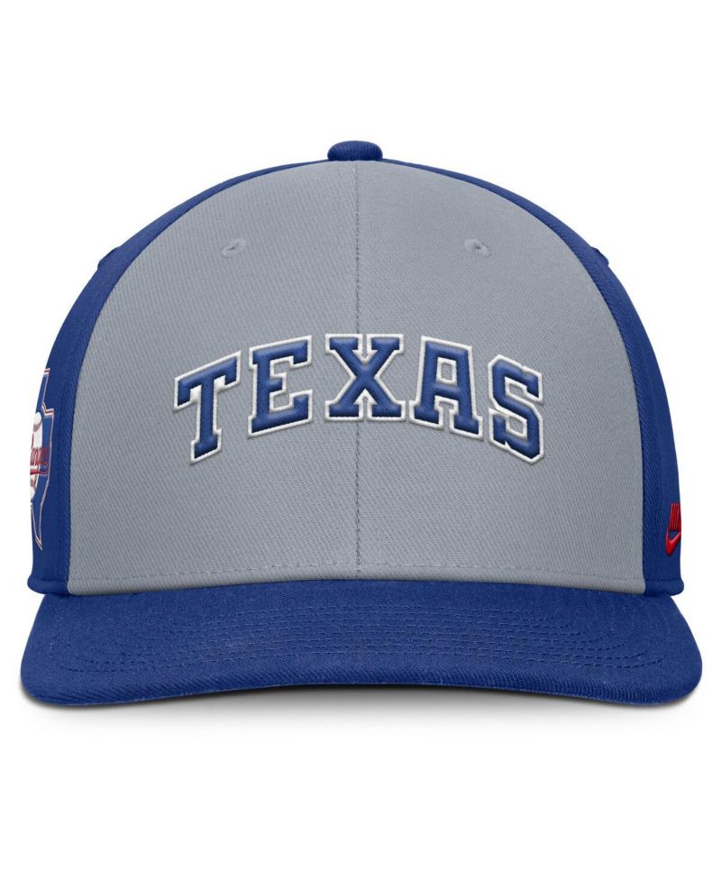 Men's Gray/Royal Texas Rangers Pro Performance Snapback Hat