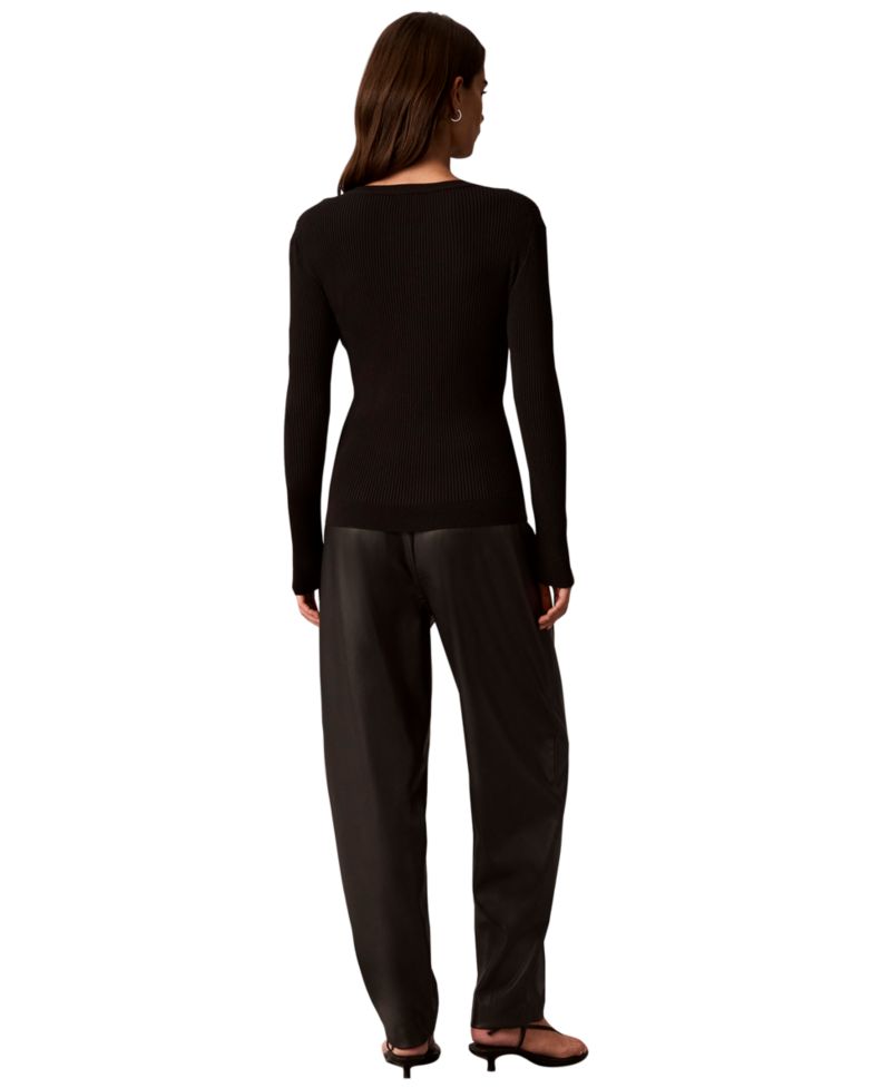 Women's Faux Leather High-Rise Pleated Barrel Leg Pants