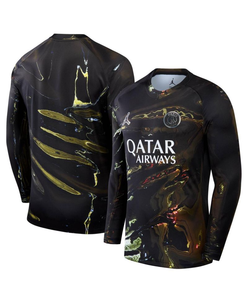 Men's Black Paris Saint-Germain 2025/26 Fifth Stadium Replica Long Sleeve Jersey