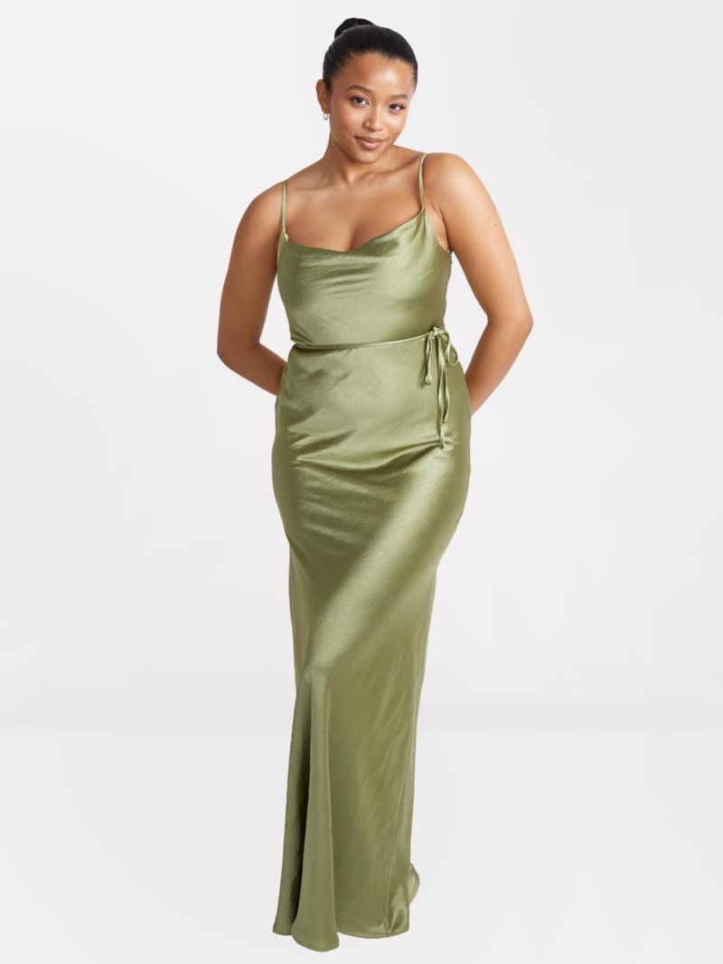 Cami Cowl Front Satin Bridesmaid Dress