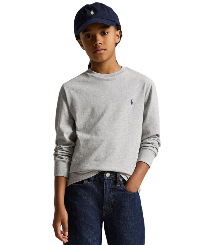 Boys' 8-20 Cotton Jersey Long-Sleeve T-shirt