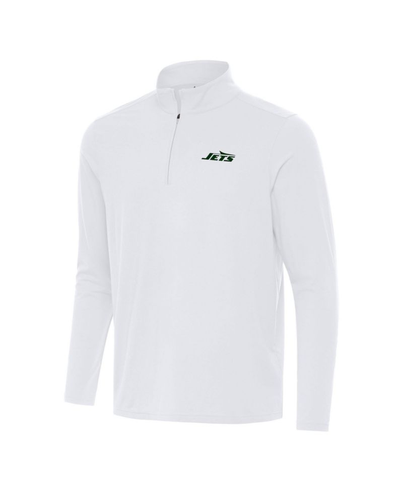 Men's White New York Jets Intent Quarter-Zip Pullover Jacket