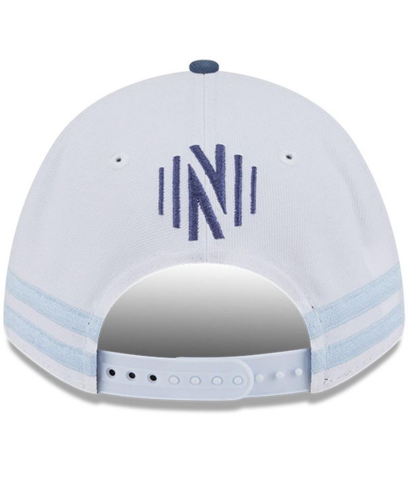 Men's White/Light Blue Nashville SC 2025 Jersey Hook 9FORTY M-Crown Adjustable Hat