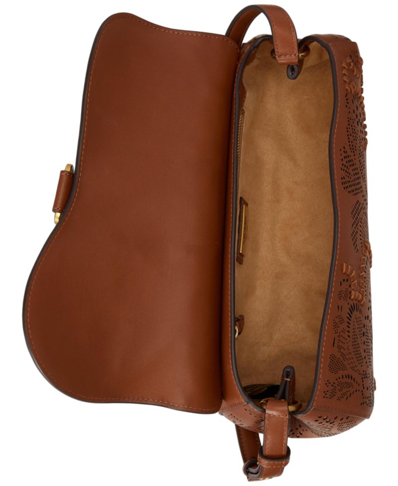 Tasha Medium Floral Tooled Leather East-West Bag