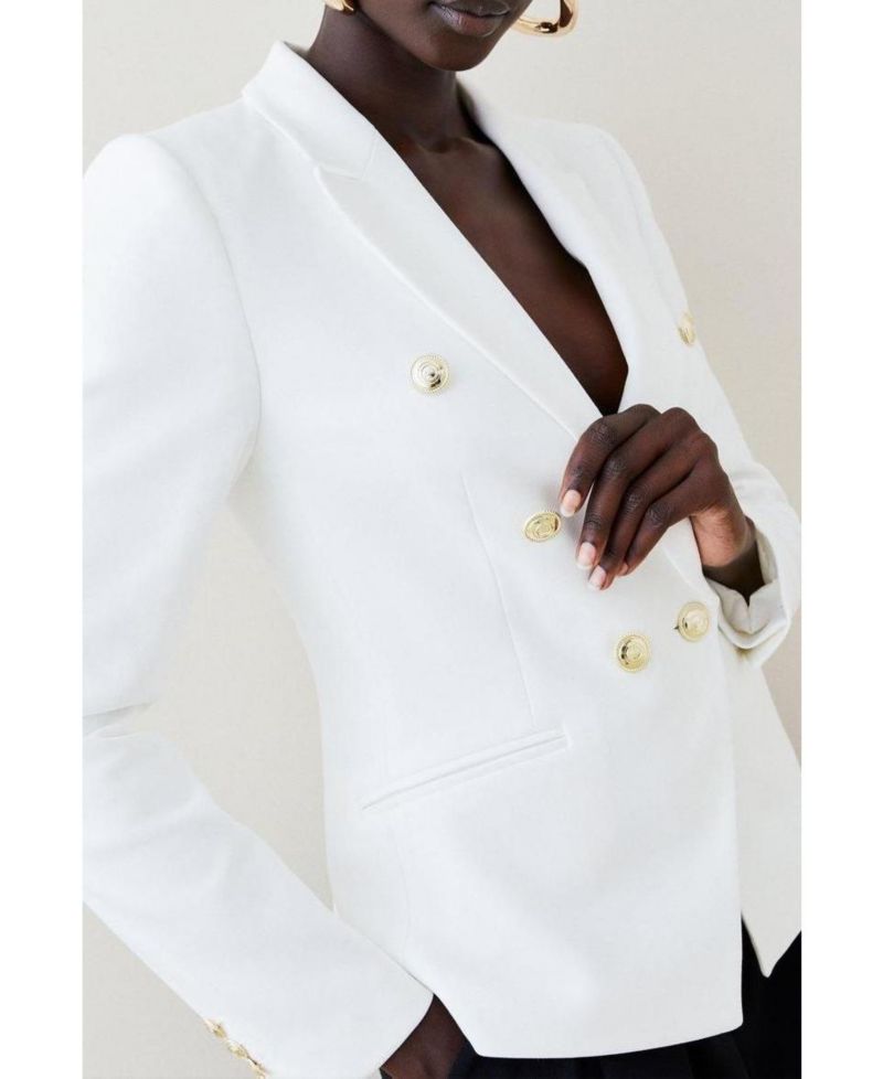 Women's Tailored Button Military Blazer