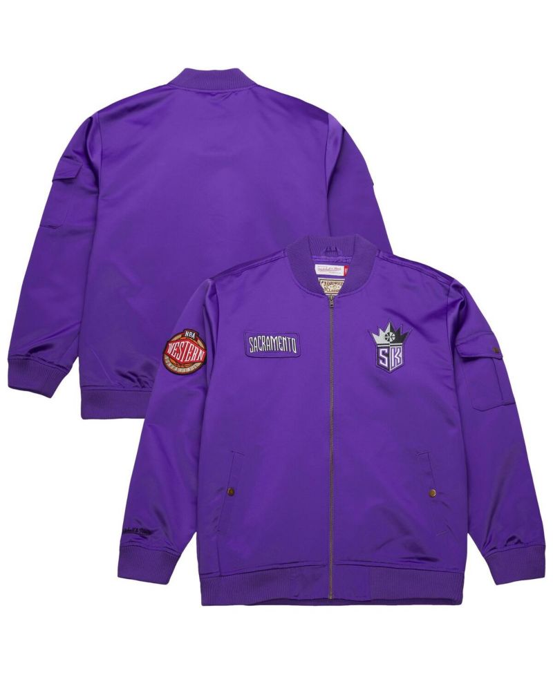 Men's Purple Sacramento Kings Hardwood Classics Nights Team Leader Satin Full-Zip Jacket